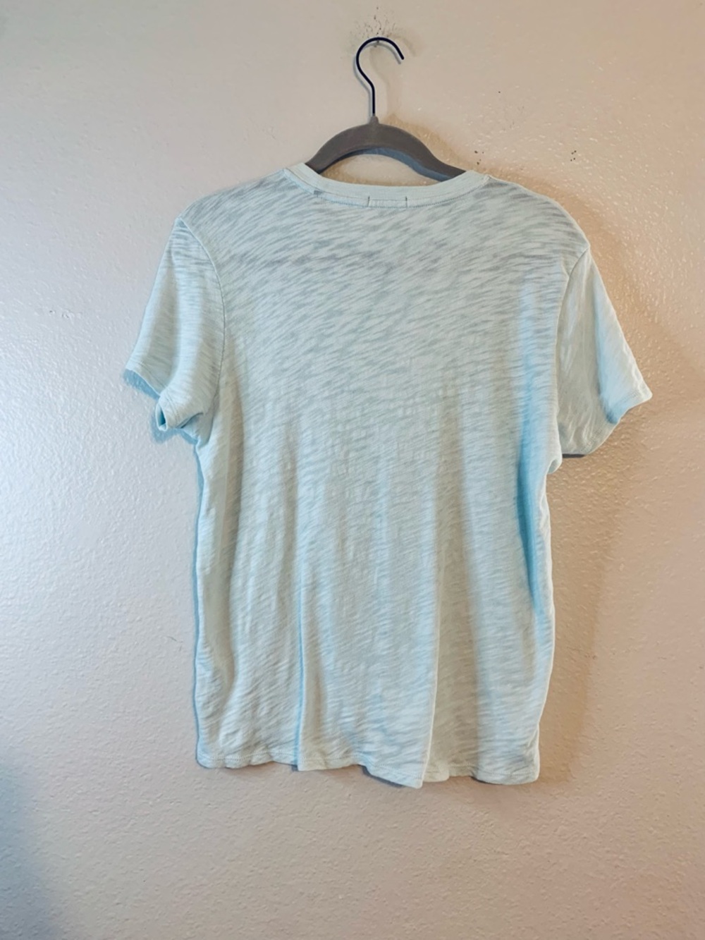 ATM Women’s Ocean Blue Slub Jersey Schoolboy Crew Neck Tee. L - Picture 4 of 10